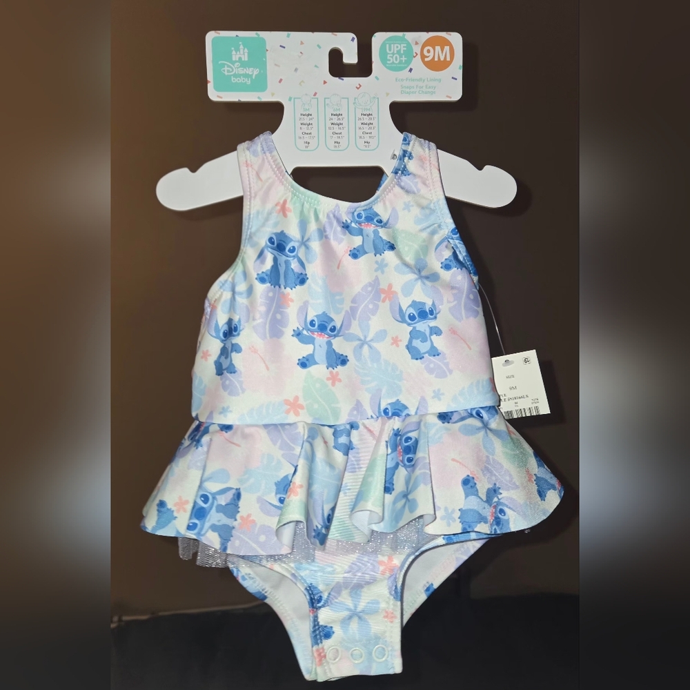 Disney Lilo & Stitch Blue and White Baby Swimsuit